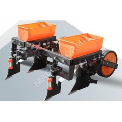 Semănătoare 2 rânduri pentru motocultor, cu distribuitor de îngrășăminte